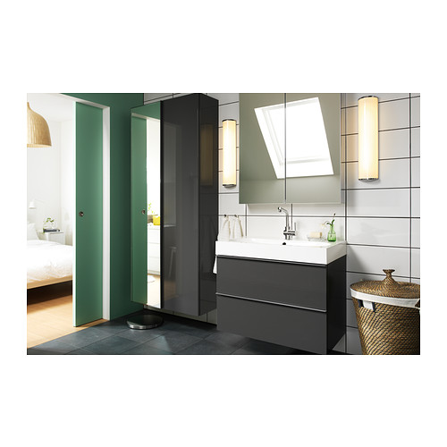 GODMORGON armario &espejo, 2 puertas