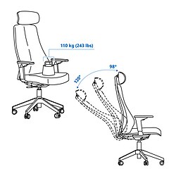 Ilustración de medidas - MATCHSPEL silla gaming