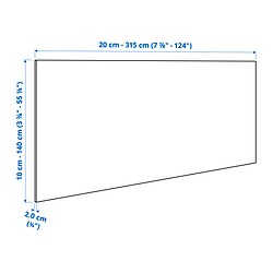 Ilustración de medidas - RUNSBÄCK panel de pared