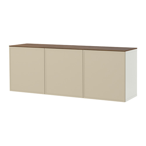 Aparador Ikea BESTÅ, beige, rectangular, tapa de madera.