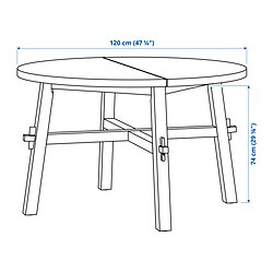 Ilustración de medidas - SKOGSTA mesa de comedor