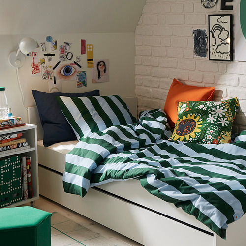 SLÅNHÖSTMAL, Funda edredón y fundas almohada para cama doble. 3 de 3 abrir diálogo