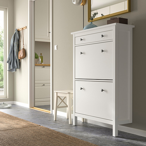 HEMNES, shoe cabinet with 2 compartments 2 of 10 open dialog