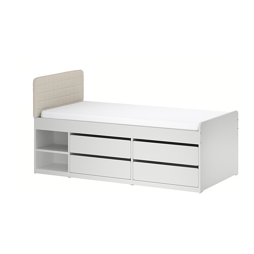 SLÄKT, bed frame with storage 1 of 4 open dialog