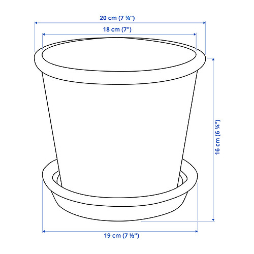 MUSKOTBLOMMA, plant pot with saucer 7 of 7 open dialog