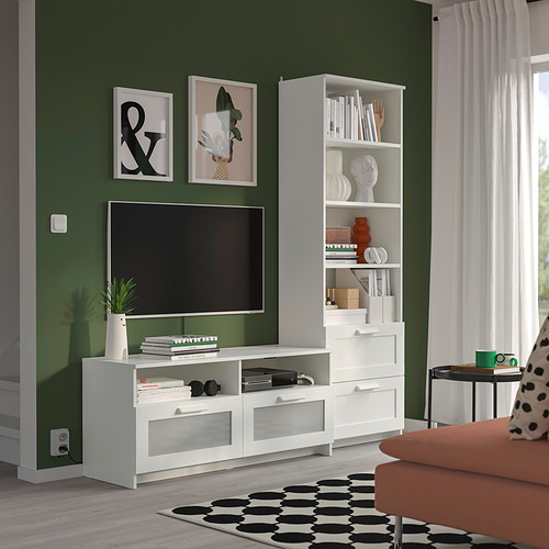 BRIMNES, mueble TV con estantería 2 de 5 open dialog