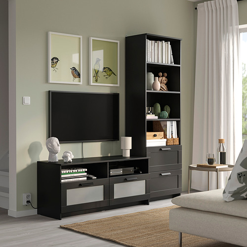 BRIMNES, mueble TV con estantería 2 de 5 open dialog