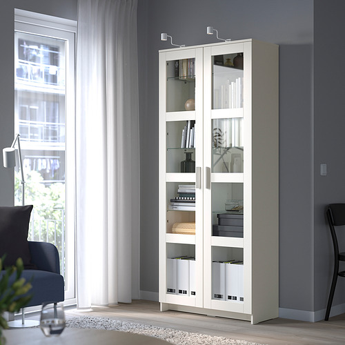 BRIMNES, glass-door cabinet 8 of 8 open dialog