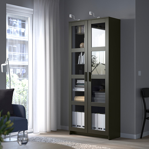 BRIMNES, glass-door cabinet 2 of 7 open dialog