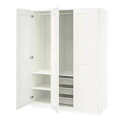 PAX/GULLABERG, wardrobe combination, GRIMO white