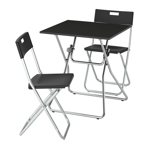 GUNDE / GUNDE, table and 2 folding chairs 1 of 4 open dialog