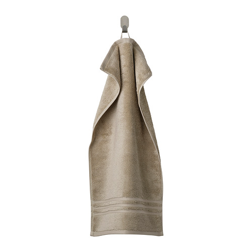 Toalla BROKGLIM, beige, colgante, 100% algodón orgánico, borde grueso y texturizado.
