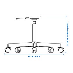 Measurement Illustration - ÖRFJÄLL chair frame, swivel