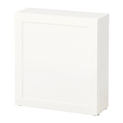 BESTÅ, shelf unit with door, White / Hanviken white