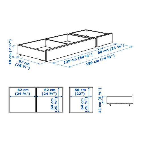 SONGESAND, underbed storage box, set of 2 6 of 6 open dialog