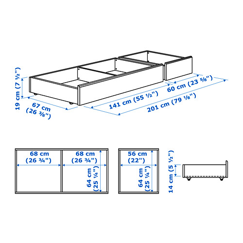 SONGESAND, underbed storage box, set of 2 6 of 6 open dialog