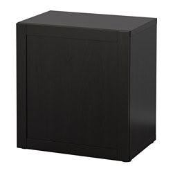 BESTÅ, shelf unit with door, Black-brown / Hanviken black-brown