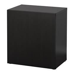BESTÅ, shelf unit with door, Black-brown / Lappviken black-brown