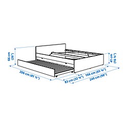 Ilustración de medidas - VIHALS cama con 1 cama nido