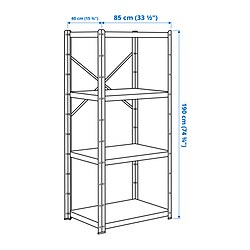 Measurement Illustration - BROR shelving unit