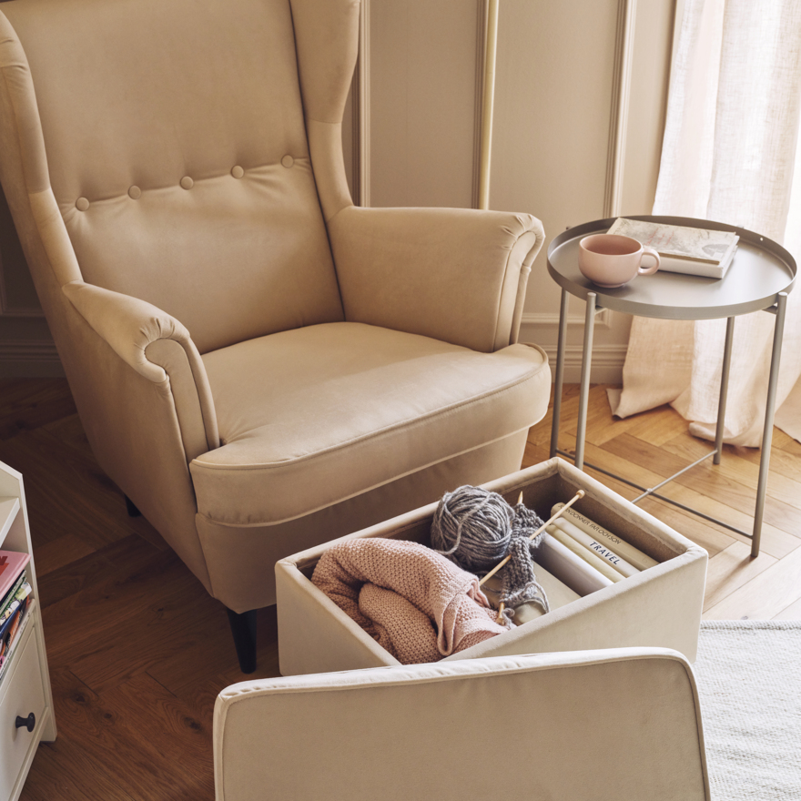 STRANDMON, wing chair. 3 of 8 open dialog