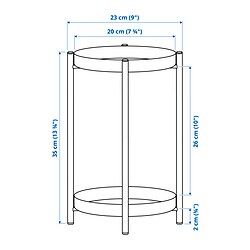 Measurement Illustration - OLIVBLAD plant stand