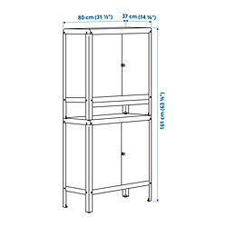 Ilustración de medidas - KOLBJÖRN armario, interior/exterior
