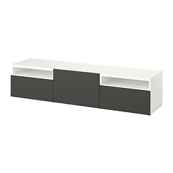 BESTÅ, TV unit with drawer runner, soft-closing, White / Lappviken dark gray