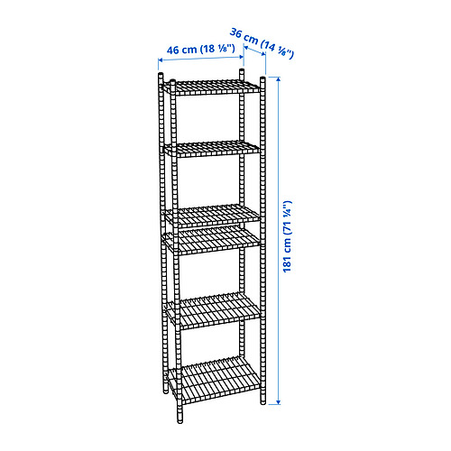 OMAR, 1 section shelving unit 4 of 4 open dialog