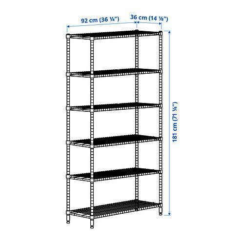 OMAR, 1 section shelving unit 6 of 6 open dialog