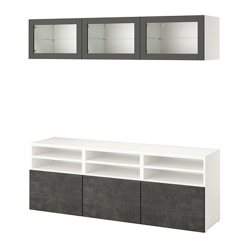 BESTÅ, TV storage combination/glass doors 1 of 8 open dialog
