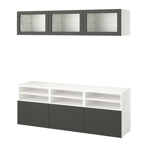 BESTÅ, TV storage combination/glass doors 1 of 7 open dialog