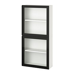 BESTÅ, wall cabinet with 2 doors, White / Fällsvik anthracite