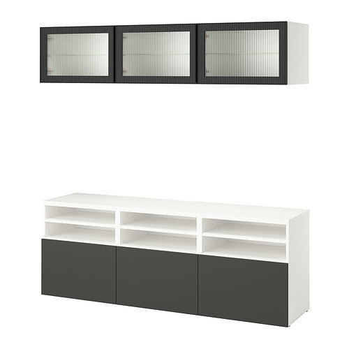 BESTÅ, TV storage combination/glass doors 1 of 8 open dialog