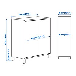 Measurement Illustration - EKET storage combination with legs