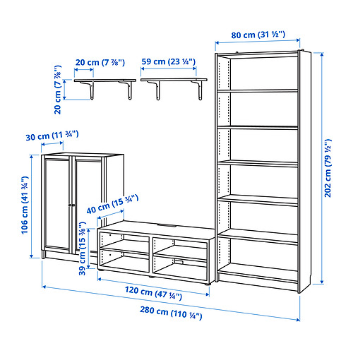 BILLY / BESTÅ, mueble TV con estantería 7 de 7 open dialog