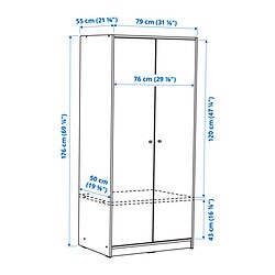 Ilustración de medidas - KLEPPSTAD armario