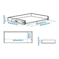Measurement Illustration - MAXIMERA drawer, low