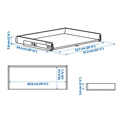Measurement Illustration - MAXIMERA drawer, low