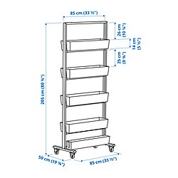 Measurement Illustration - MITTZON frame with castors