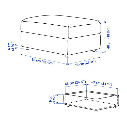 FINNALA, ottoman with storage 7 of 7 open dialog