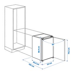Ilustración de medidas - LAGAN nevera
