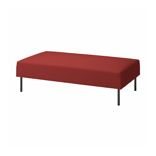 Sofá modular LILLEHEM, rojo. Diseño moderno con forma cuadrada y patas metálicas. Funda de tela fácil de limpiar, duradera y de apoyo.