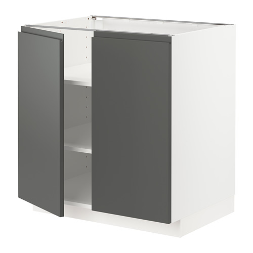 Mueble de cocina METOD, gris oscuro, diseño moderno, forma cuadrada, estantes ajustables.