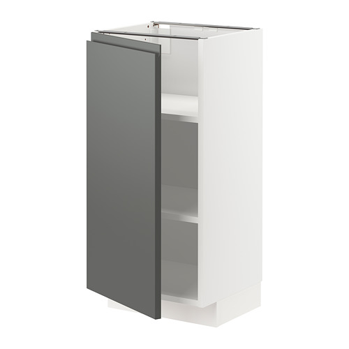 Mueble de cocina moderno: METOD, gris oscuro, interior blanco, estantes ajustables.