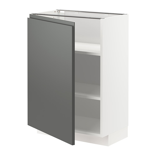 Mueble de cocina METOD en color gris oscuro con estantes.
