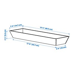 Measurement Illustration - UPPDATERA utensil tray