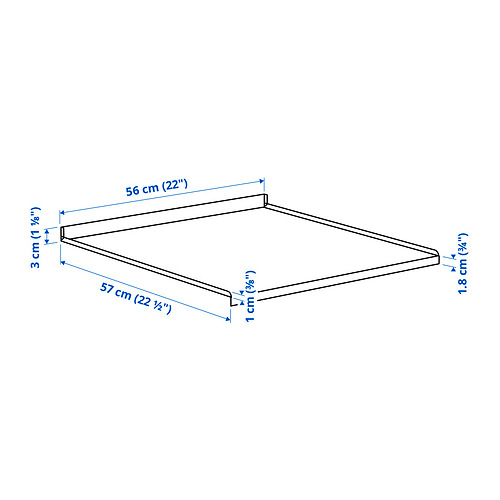 Ilustración con medidas del producto: METOD.