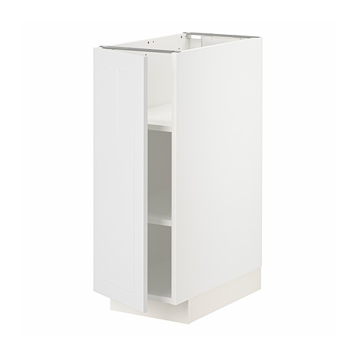 Mueble de cocina METOD blanco con puerta de cristal, forma rectangular, diseño moderno.
