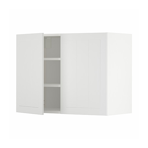 Mueble de pared blanco METOD con dos puertas, forma rectangular, acabado liso.